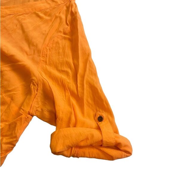 Torrid Orange Challis Button Down Blouse with Keyhole Back - Picture 5 of 5